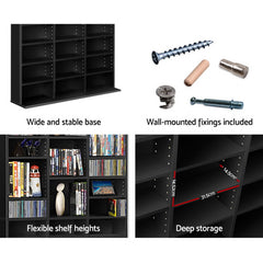 Artiss Bookshelf CD Storage Rack - BERT Black