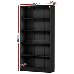 Artiss Bookshelf 5 Tiers ANTON Black