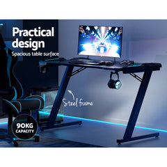 Artiss Gaming Desk Computer Desks LED Light 120CM