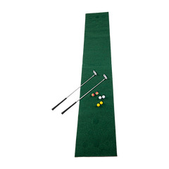 Golf Beer Pong Game Toy Set Green Golf Putting Matt with 2 Putters, 6 Balls