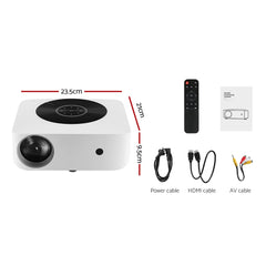 Devanti Bluetooth Video Projector WIFI 1080P Home Theater HDMI Touch Screen